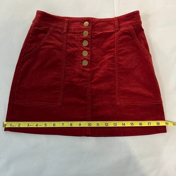 Forever 21 Button Front Mini Pencil Skirt Size S Rust Colored - Picture 5 of 7